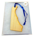 Delaware Wooden Christmas Ornament State Map Boxed Gift Handmade in the U.S.A.