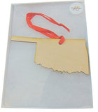 Oklahoma Wooden Christmas Ornament State Map Boxed Gift Handmade in The U.S.A.