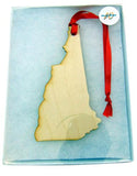New Hampshire Wooden Christmas Ornament Boxed Gift Handmade in the U.S.A.