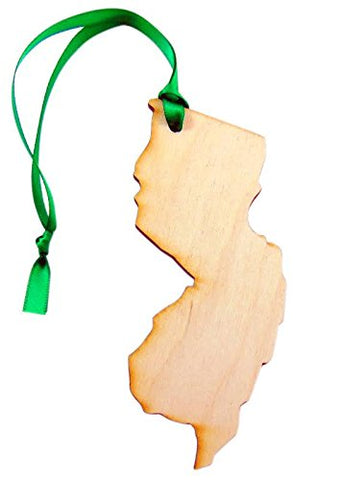 New Jersey Wooden Christmas Ornament Boxed Gift Handmade in the U.S.A.