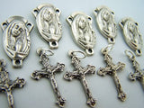 Cross Crucifix Mary Pray Jesus Rosary Silver Gilded Lot