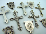 Cross Crucifix Miraculous Mary Rosary Silver Tone Medal 10 Piece Set