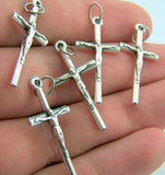 Set of 5 Silver Tone Rosary Parts Cross Crucifix Pieces