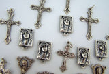 Crucifix Mary Cross Rosary Center Piece Silver Tone Metal Lot of 30