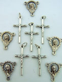 Crucifix Rosary Center Part Piece Supplies Cross Lot of 10