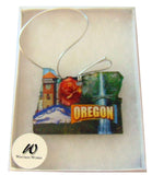Oregon Christmas Ornament Acrylic State Shaped Decoration Boxed Gift Made in The USA