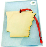 Arkansas Wooden Christmas Ornament State Map Boxed Gift Handmade in the U.S.A.
