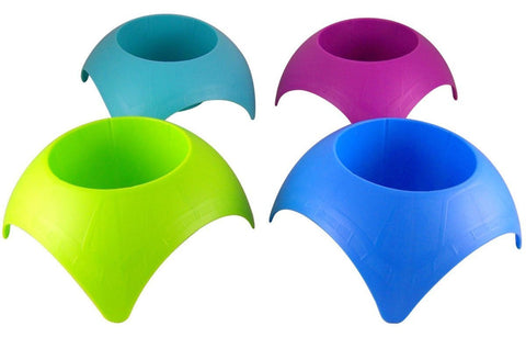 Turtleback Brand Beach Vacation Accessory Sand Coaster Drink Cup Holder, Assorted Colors, Pack of 4