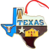 Texas State Ornament Lone Star Souvenir Christmas Decoration Gift Boxed, 5 Inches Long
