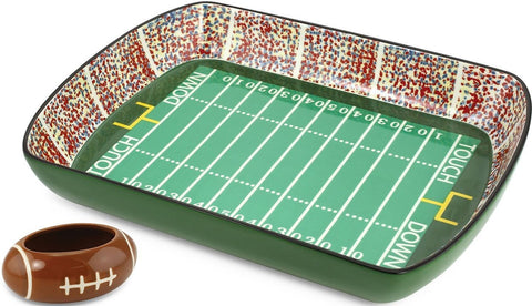 Gridiron Nation Stadium Ceramic Football Chips & Dip Set 12 Inches Long SALE!