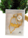 Maine Wood Christmas Ornament Gift Boxed Wooden State Map Decoration 3 Inch