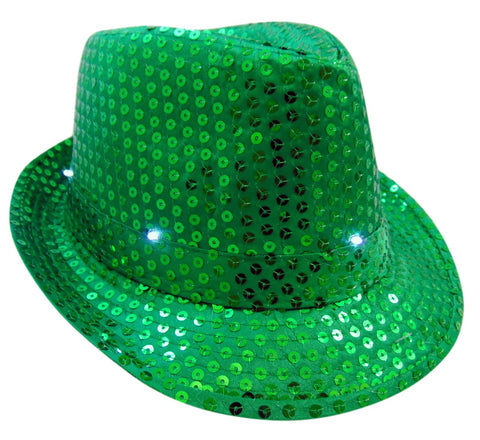 St Patrick's Day Light Up Flashing Fedora Hat Irish Paddy's Day Fancy Cap