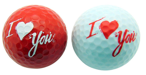 I Love You with Kiss Golf Ball Fun Valentines Day Gift Set