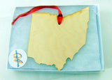 Ohio Wooden Christmas Ornament State Map Boxed Gift Handmade in The U.S.A.