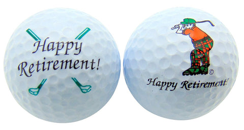 Happy Retirement Set of 2 Golf Ball Golfer Gift Set
