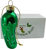 Christmas Pickle Ornament Handmade Blown Glass Lucky Tree Decoration Gift Boxed