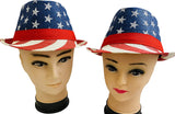USA Patriotic Fedora American Flag Staw Hat 4th of July Cap Wear One Size for Men or Women, Set of 2 Red