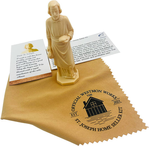 The Official Saint Joseph Statue for Selling Homes with Instruction Card and House Prayer and Burial Cloth