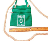 Mile 0 Canvas Shoulder Bag Fun Vacation Holiday Accesory with Key West Mile Marker Zero