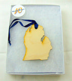 Michigan Lower Peninsula Wooden Christmas Ornament Boxed Gift Handmade in The U.S.A.