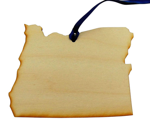 Oregon Wooden State Map Christmas Ornament Boxed Gift Handmade in The U.S.A.