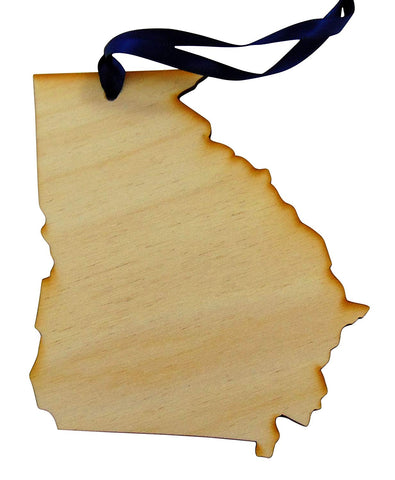 Georgia Wooden Christmas Ornament State Map Boxed Gift Handmade in The U.S.A.