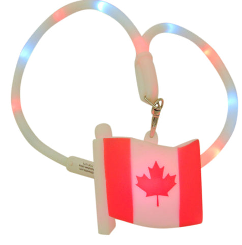 Canada Day Canadian Flag Light Up LED Flashing Necklace