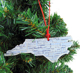 North Carolina Christmas Ornament Wooden Tree Decoration Gift Boxed, 5 Inch