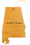 Alabama Sweet Home Ornament Wooden State Shaped Christmas Tree Decoration Gift Boxed Made in USA