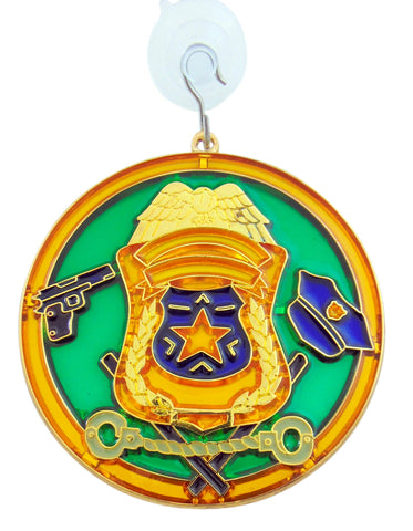 Police Shield Emblem Suncatcher Window Ornament Decoration