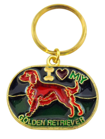 I Heart My Golden Retriever Key Chain Dog Lover Key Ring Gift
