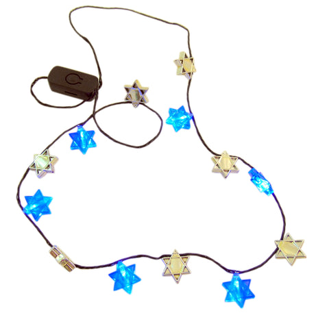 Hanukkah Flashing Necklace Star of David Flashing LED Holiday Party Wear