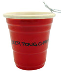 Beer Pong Champ Red Cup Christmas Ornament Ceramic Party Trophy Decoration, 2 inch
