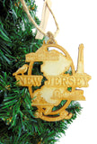 New Jersey Handmade Wooden Christmas Tree Decoration Garden State Decor Gift Boxed