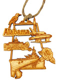 Alabama Handmade Wooden Christmas Tree Decoration Cotton State Decor Gift Boxed