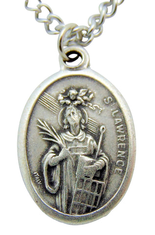 St Lawrence Medal 3/4"L with 24" Endless Stainless Steel Chain