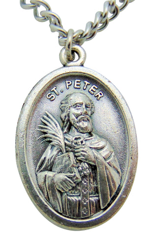 St Peter Medal 3/4"L with 24" Endless Stainless Steel Chain