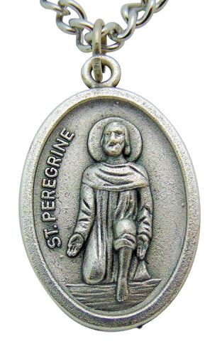 St Peregrine Medal 3/4"L with 24" Endless Stainless Steel Chain