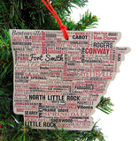 Arkansas Christmas Ornament Wooden Tree Decoration Gift Boxed, 4 Inch