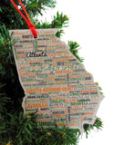 Georgia Christmas Ornament Wooden Tree Decoration Gift Boxed, 4 3/4 Inch