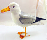 Seagull Statue Handmade and Painted Wood Nautical Beach Home Decor