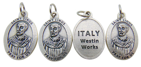 Set of Four St Linus 3/4" Catholic Saint Medals Made in Italy