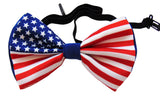 USA American Flag Bow Tie Pre-tied Adjustable Satin Bow Tie for Formal Tuxedo Wedding Party Wear