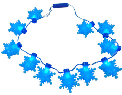 Snowflake Princess Flashing Light Up Bead Necklace LED Party Wear, 18 Inch
