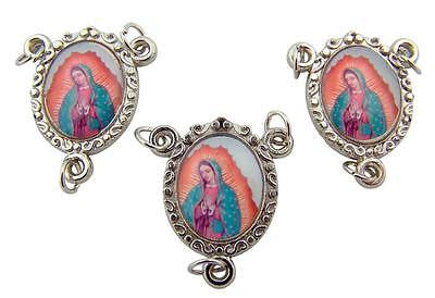 MRT Lot Of 3 Our Lady Of Guadalupe Catholic Rosary Centerpiece Silver Plate Gift