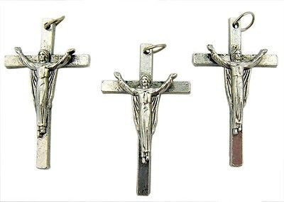 MRT Lot Of 3 Risen Christ Crucifix Pendant Silver Plate Catholic Pectoral Cross
