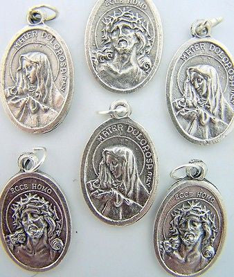 Petite Ecce Homo & Mater Dolorosa Religious Medal Christian Pendant LOT 6