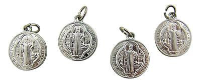 MRT Lot Of 4 St Benedict Two Sided Medal Exorcism Saint Protection Aluminum 3/4"