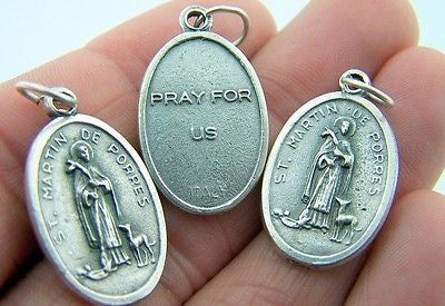 Catholic Medal Charm Pendant Lot 3 Siver Plate St Martin De Porres Pray For Us
