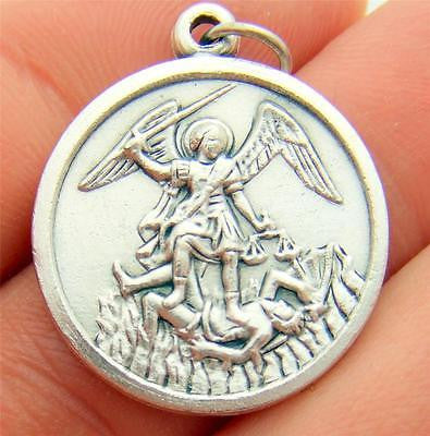 MRT St Michael Oxidized Silver Medal Police Protection Pendant Gift From Italy